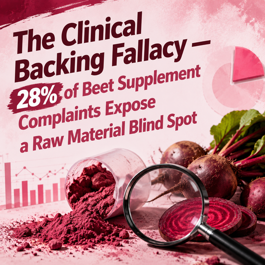 The Clinical Backing Fallacy — 28% of Beet Supplement Complaints Expose a Raw Material Blind Spot