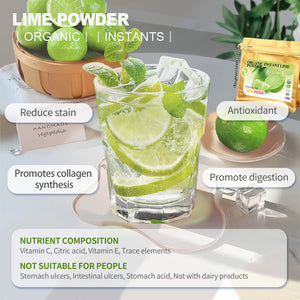 Organic Instant Lime Powder 6oz, Sugar Free Lime Flavoring Powder