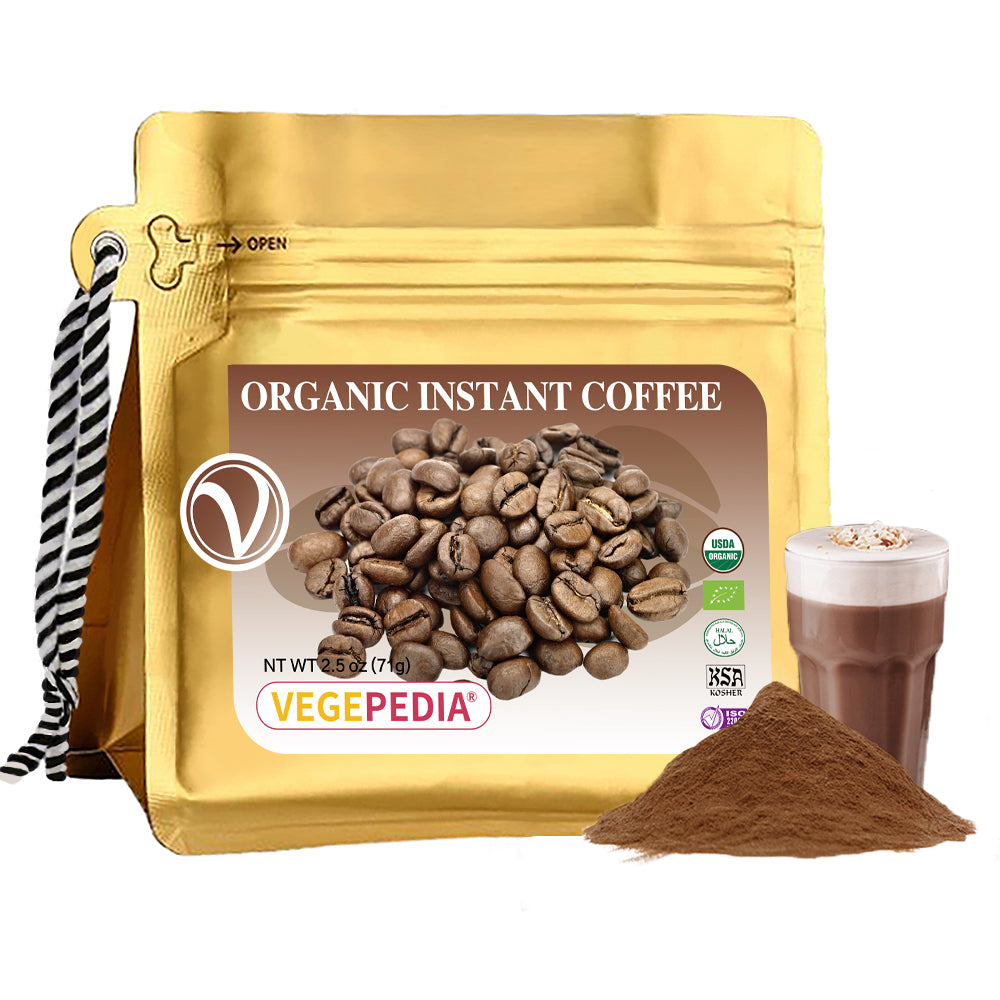 Organic instant coffee 2.5oz, Ultra Fine Microground, Gluten Free, Non GMO